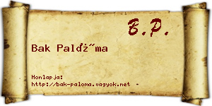 Bak Palóma névjegykártya